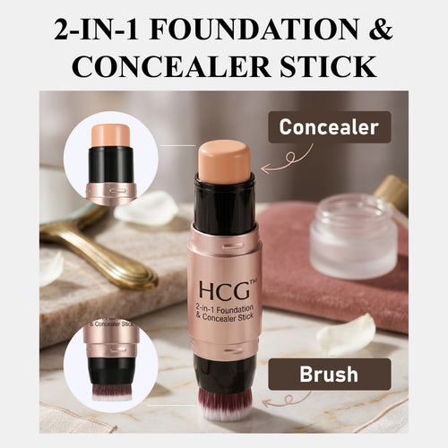 HandyFidgetGround™ 2-in-1 Foundation & Concealer Stick with Brush
