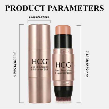 HandyFidgetGround™ 2-in-1 Foundation & Concealer Stick with Brush