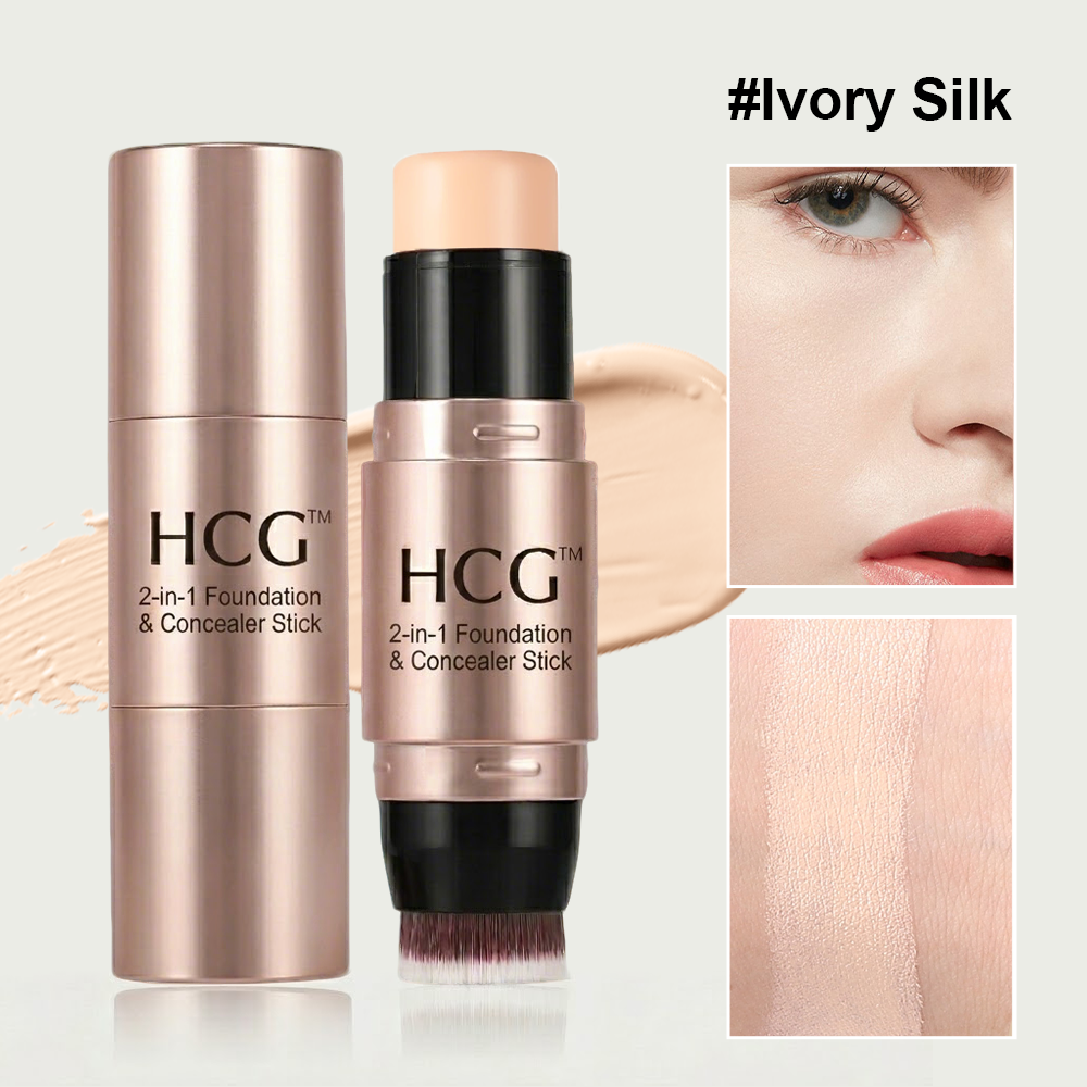 HandyFidgetGround™ 2-in-1 Foundation & Concealer Stick with Brush