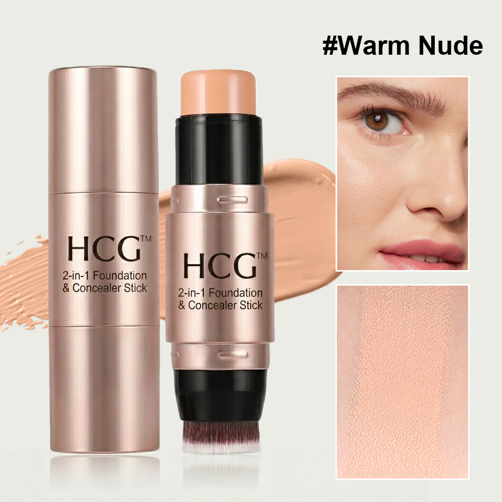 HandyFidgetGround™ 2-in-1 Foundation & Concealer Stick with Brush