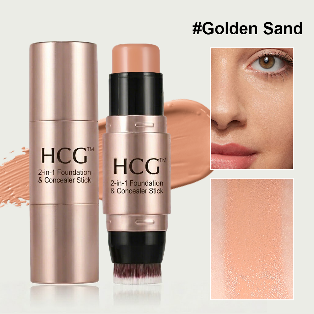 HandyFidgetGround™ 2-in-1 Foundation & Concealer Stick with Brush