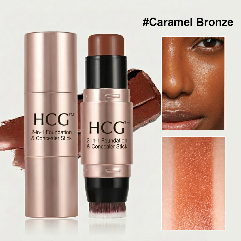 HandyFidgetGround™ 2-in-1 Foundation & Concealer Stick with Brush