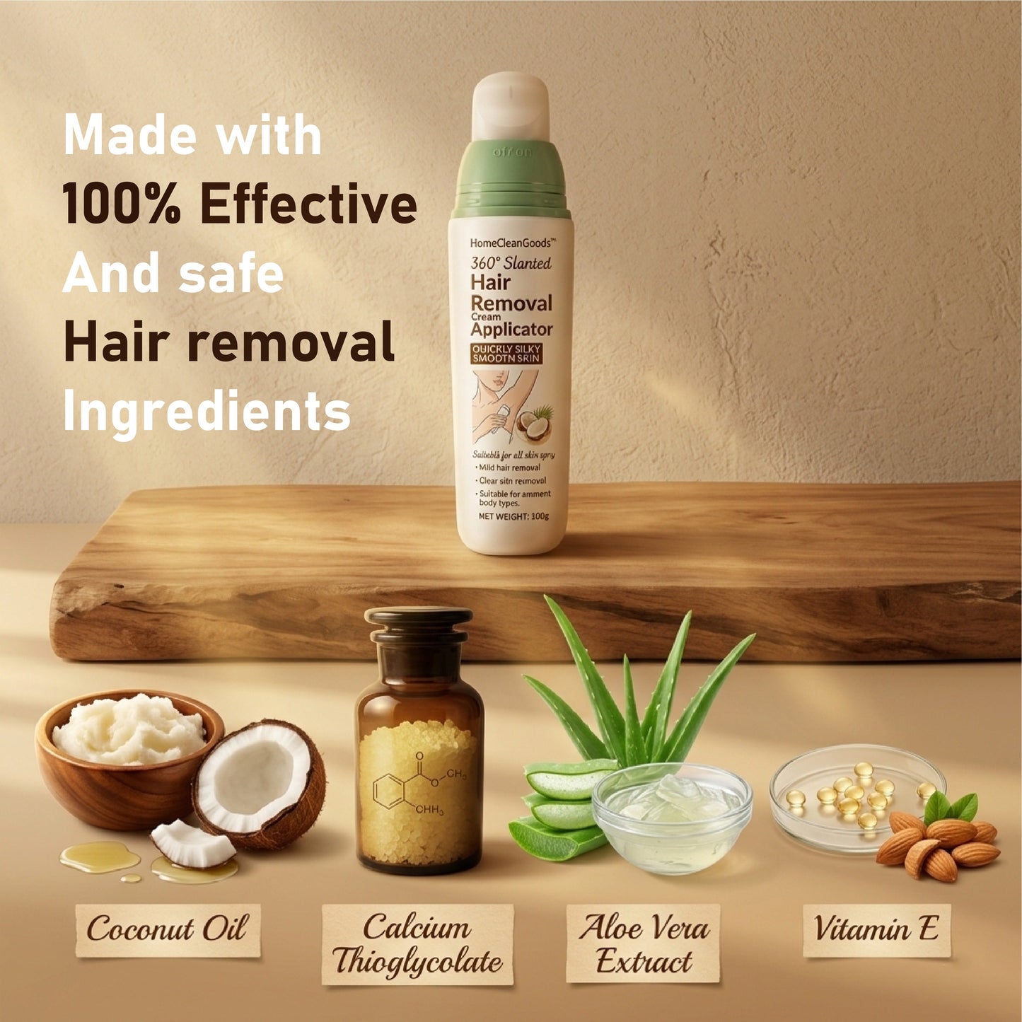 HandyFidgetGround™ 360° Slanted Hair Removal Cream Applicator