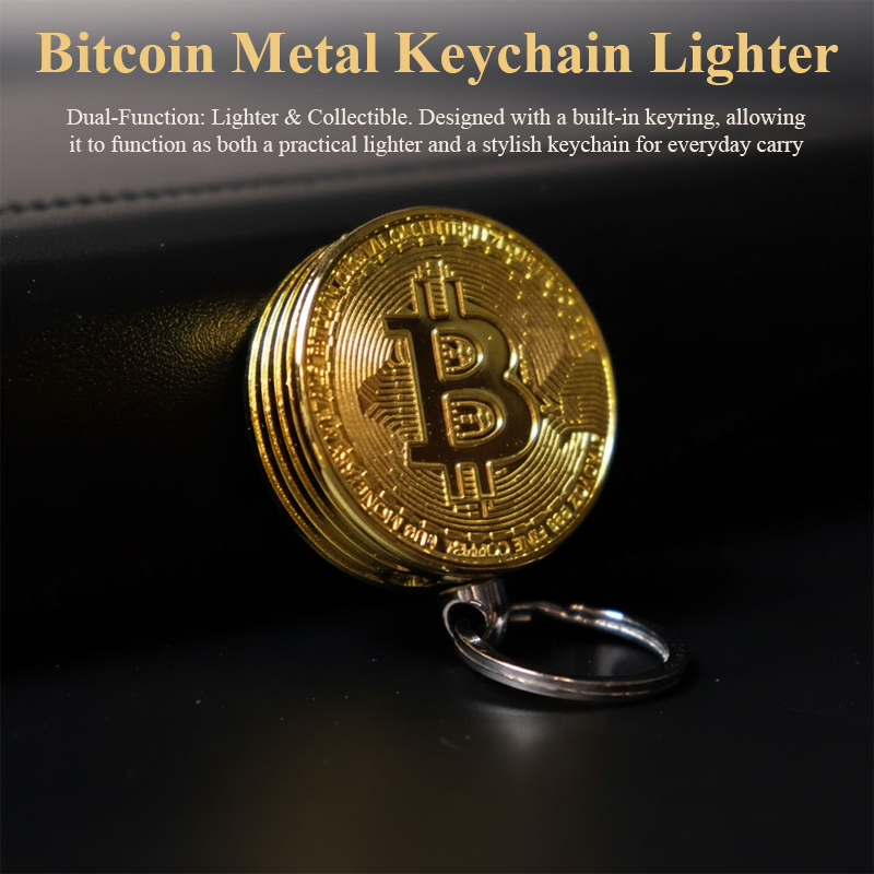 HandyFidgetGround™ Bitcoin Metal Keychain Lighter