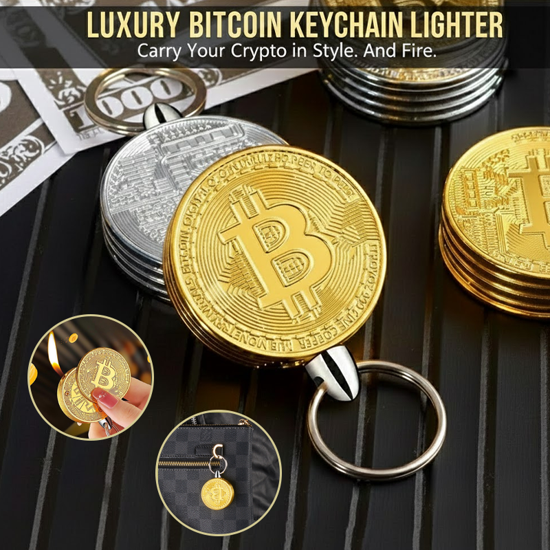 HandyFidgetGround™ Bitcoin Metal Keychain Lighter