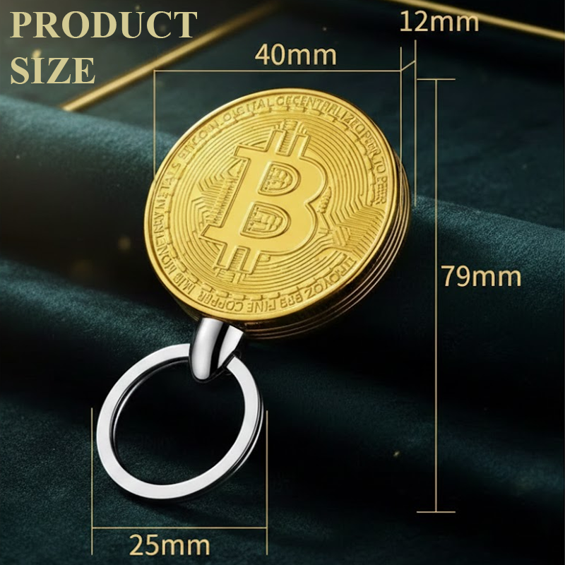 HandyFidgetGround™ Bitcoin Metal Keychain Lighter