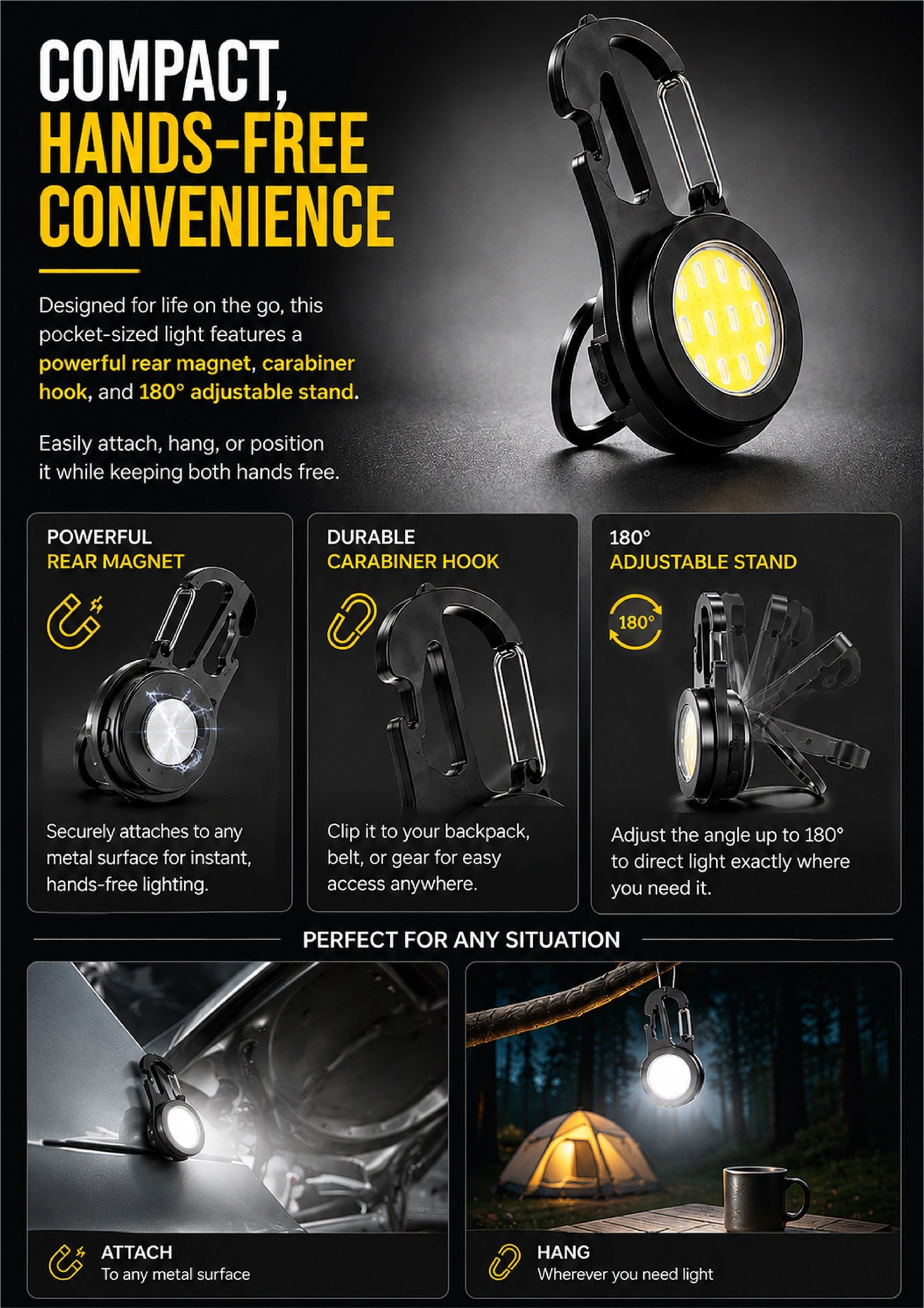 HiFiveGo™ CarryPro COB Light Multi Pocket Tool