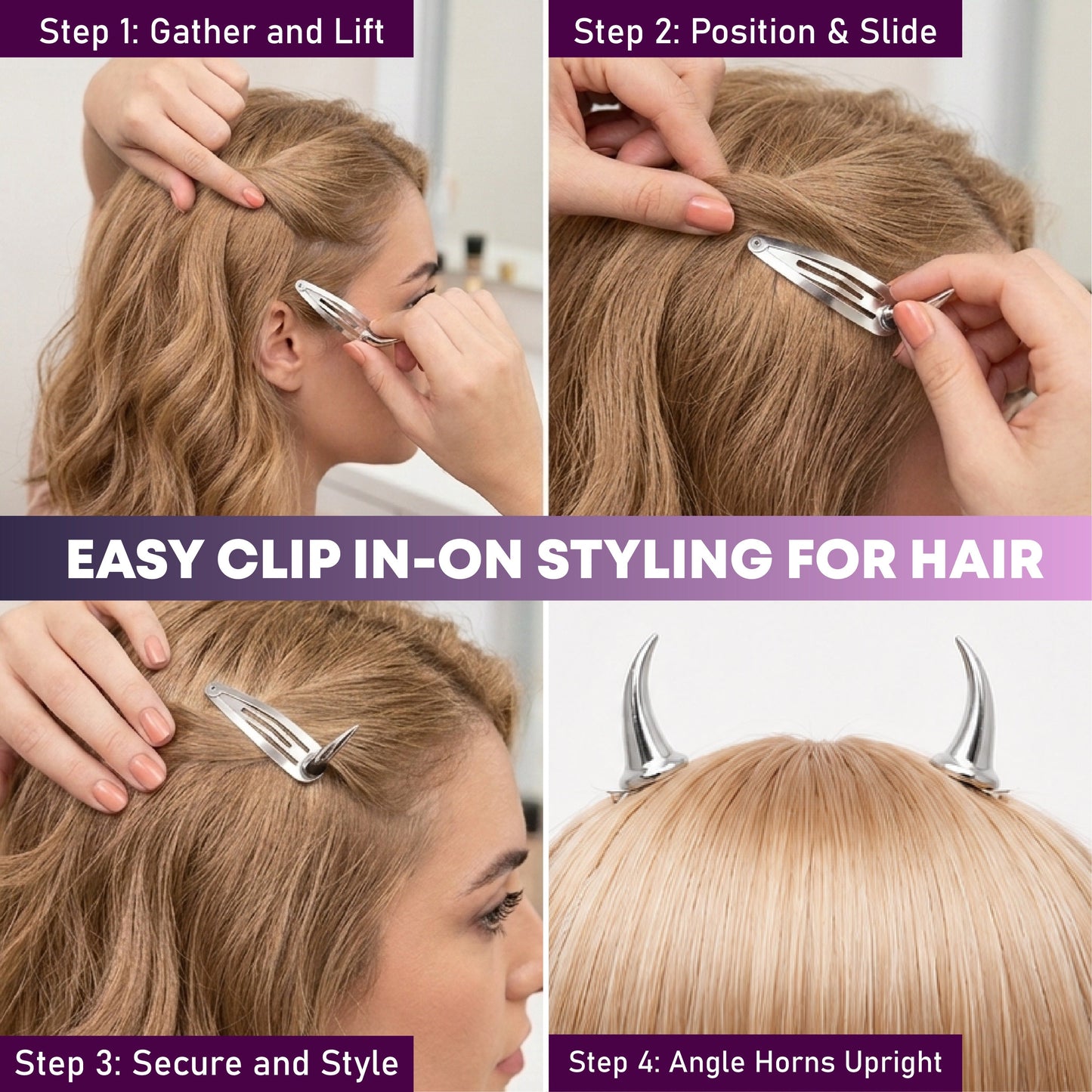 HiFiveGo™ DarkCharm Devil Horn Clips