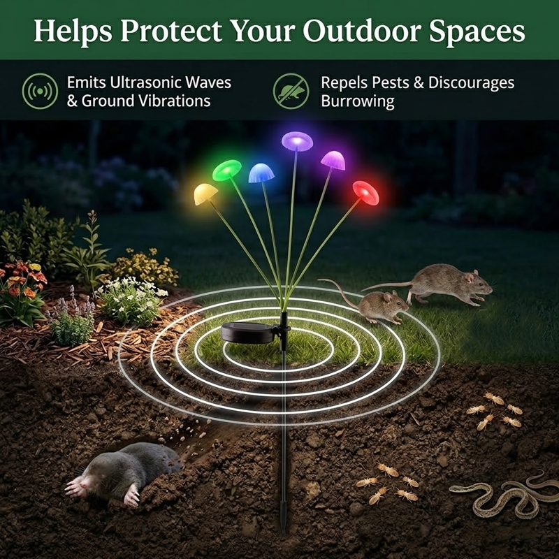 HiFiveGo™ FairyGlow Solar Mushroom Pest Repeller