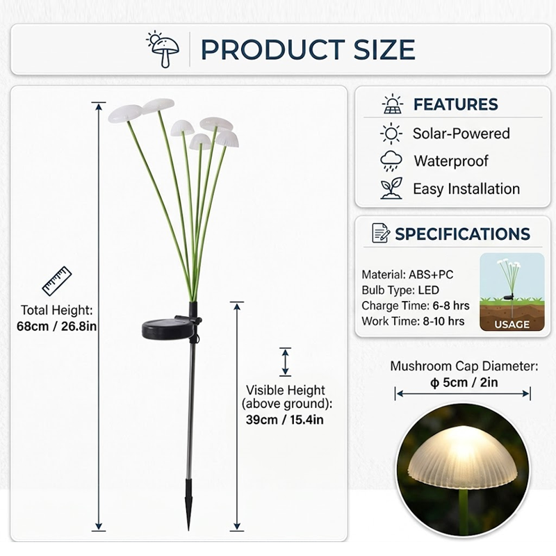 HiFiveGo™ FairyGlow Solar Mushroom Pest Repeller