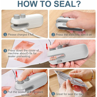 HandyFidgetGround™ FoodLock 2-in-1 Mini Heat Sealer Cutter