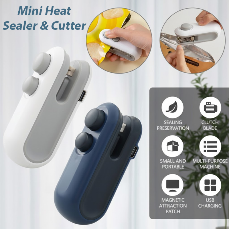 HandyFidgetGround™ FoodLock 2-in-1 Mini Heat Sealer Cutter