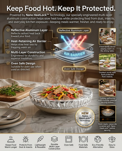 HiFiveGo™ Nano-HeatLock Aluminum Food Covers