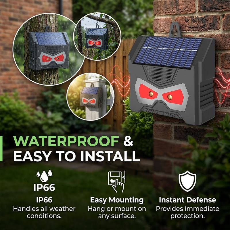 HiFiveGo™ NightEyes Solar Predator Ultrasonic Pest Repeller