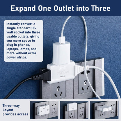 HandyFidgetGround™ PlugTurn Rotating Outlet Wall Adapter