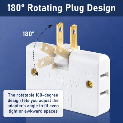 HandyFidgetGround™ PlugTurn Rotating Outlet Wall Adapter