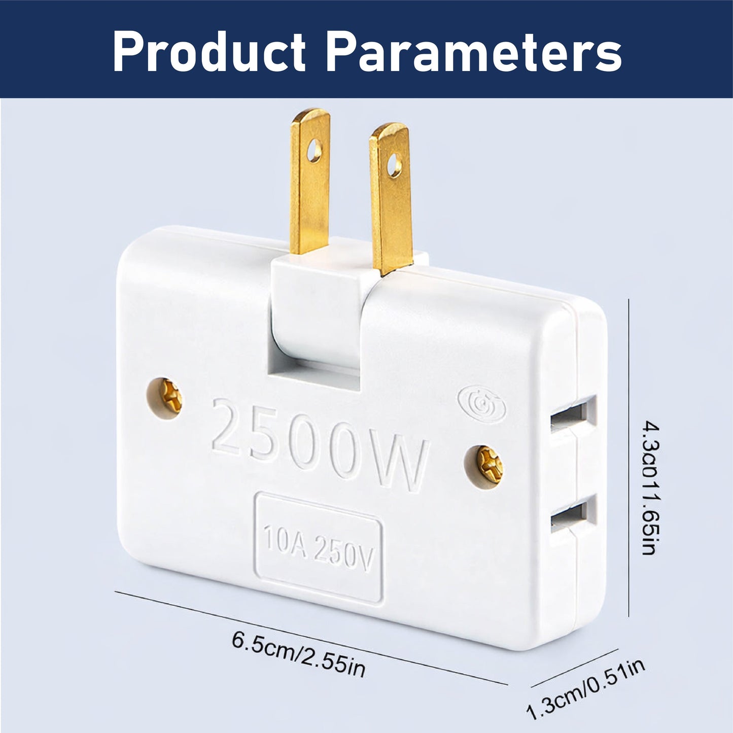 HandyFidgetGround™ PlugTurn Rotating Outlet Wall Adapter
