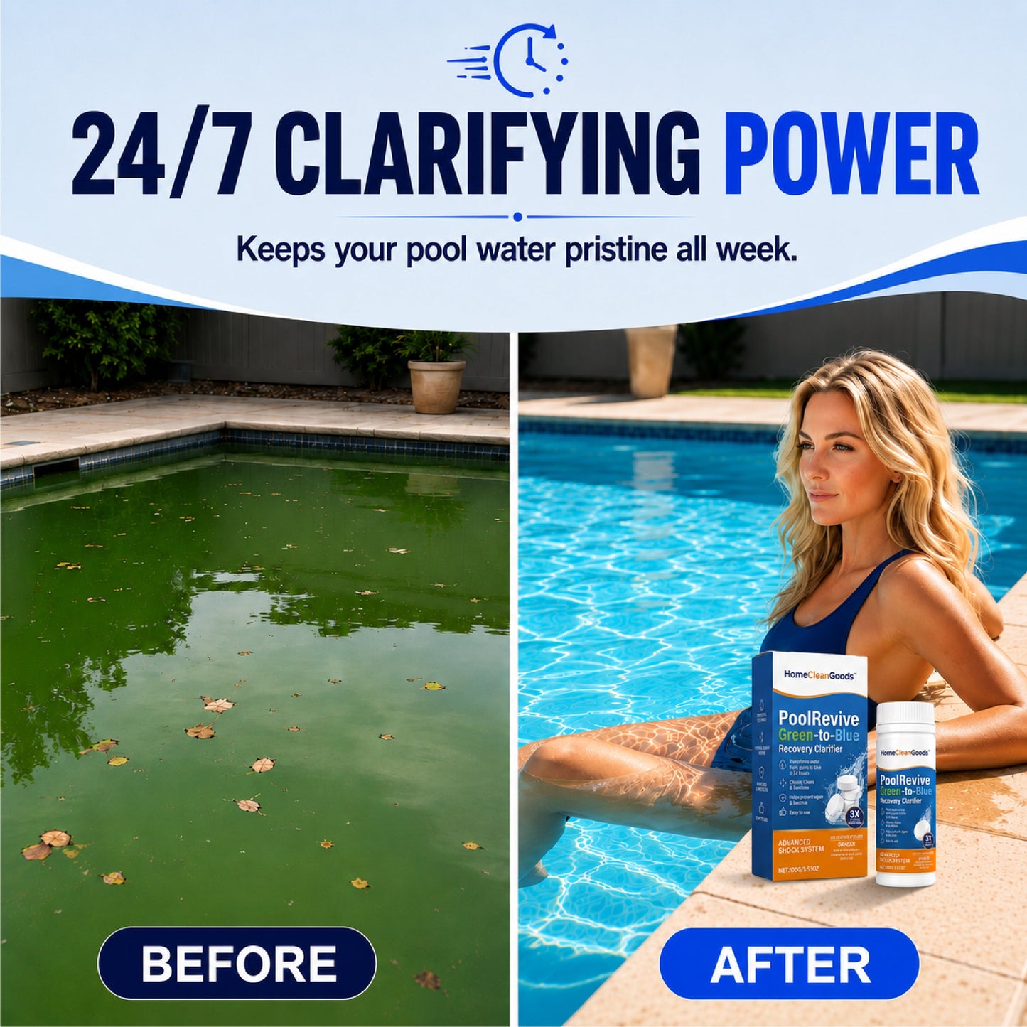 HiFiveGo™ PoolRevive Green-to-Blue Recovery Clarifier