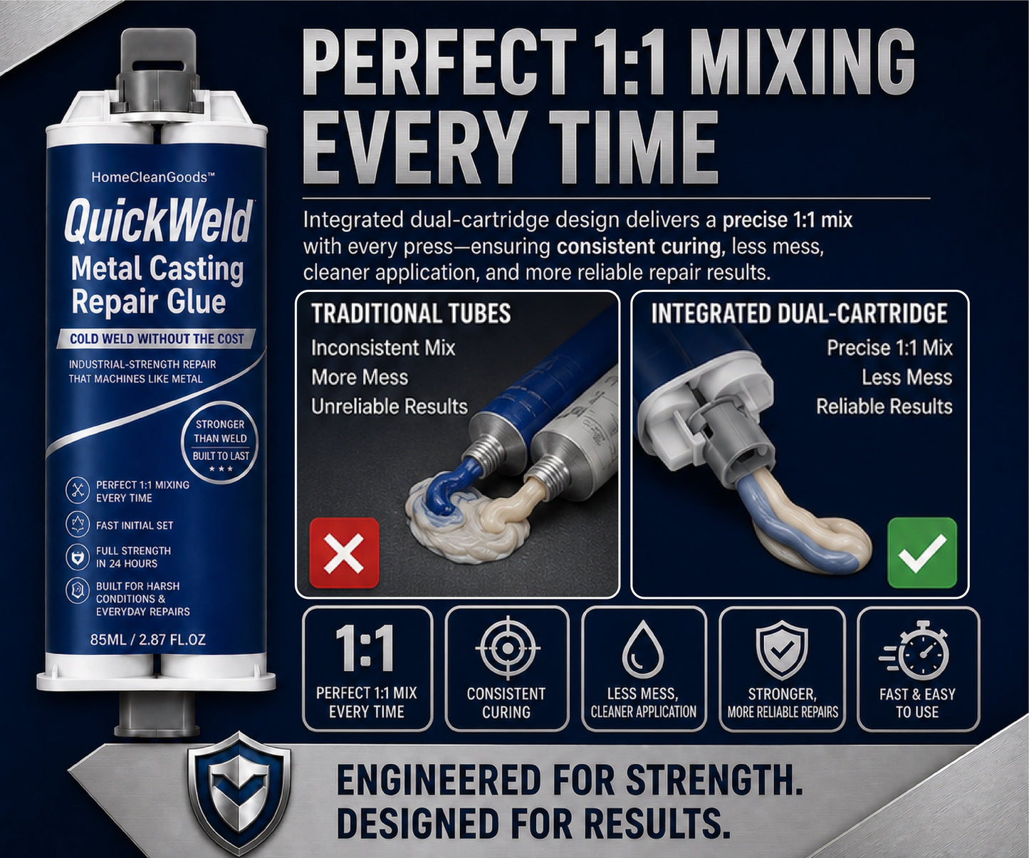 HiFiveGo™ QuickWeld Metal Casting Repair Glue