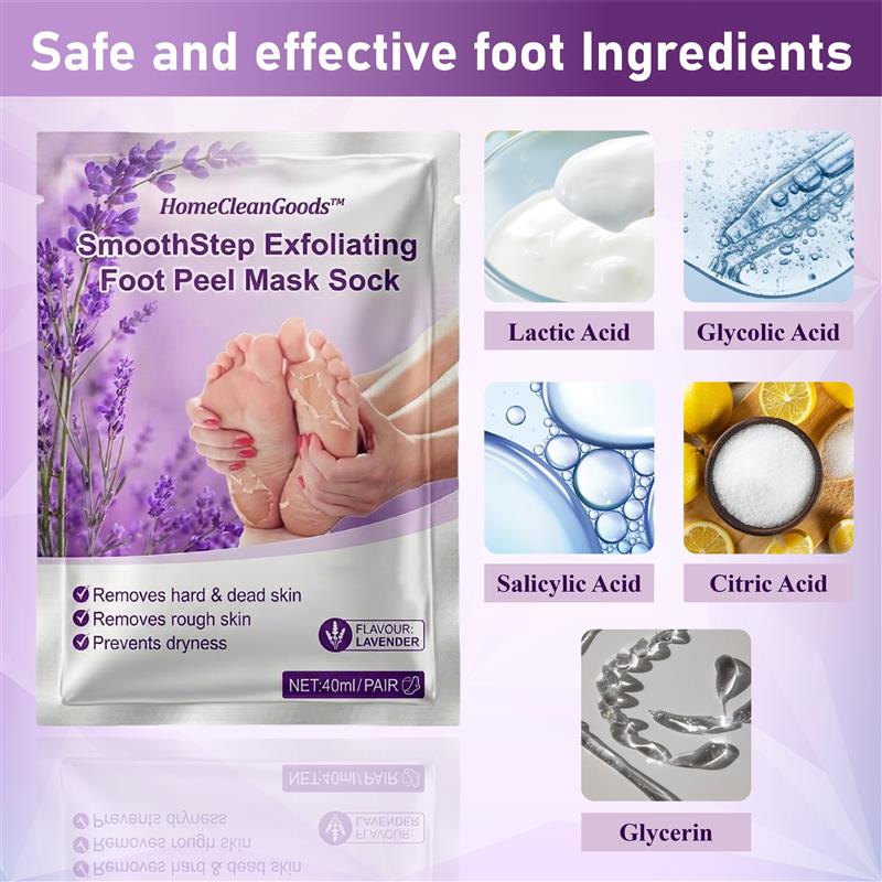 HandyFidgetGround™ SmoothStep Exfoliating Foot Peel Mask Sock