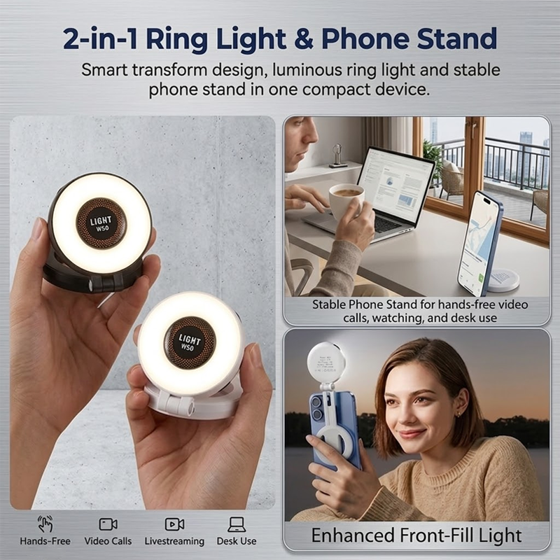 HiFiveGo™ SnapGlow Magnetic Fill Light Phone Stand