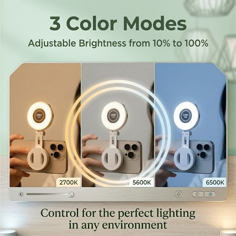 HiFiveGo™ SnapGlow Magnetic Fill Light Phone Stand