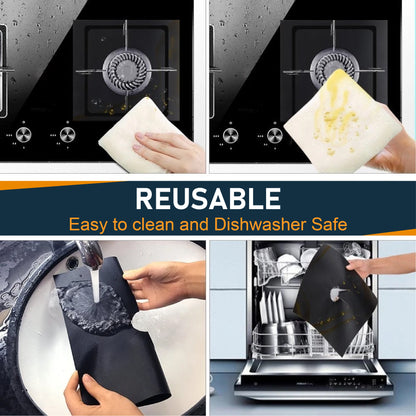 HandyFidgetGround™ SpillShield Non-Stick Stove Burner Covers