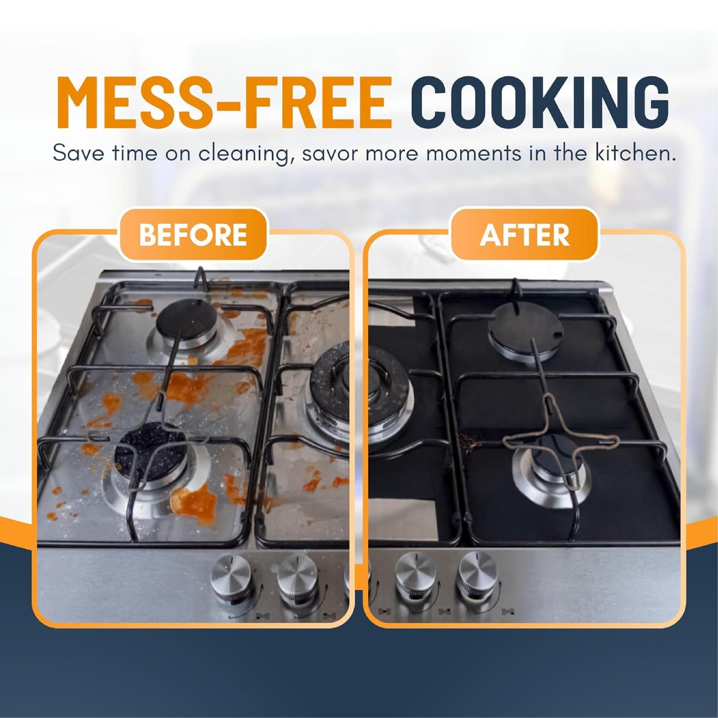 HandyFidgetGround™ SpillShield Non-Stick Stove Burner Covers