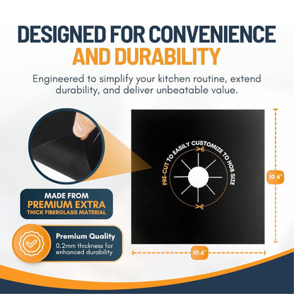 HandyFidgetGround™ SpillShield Non-Stick Stove Burner Covers