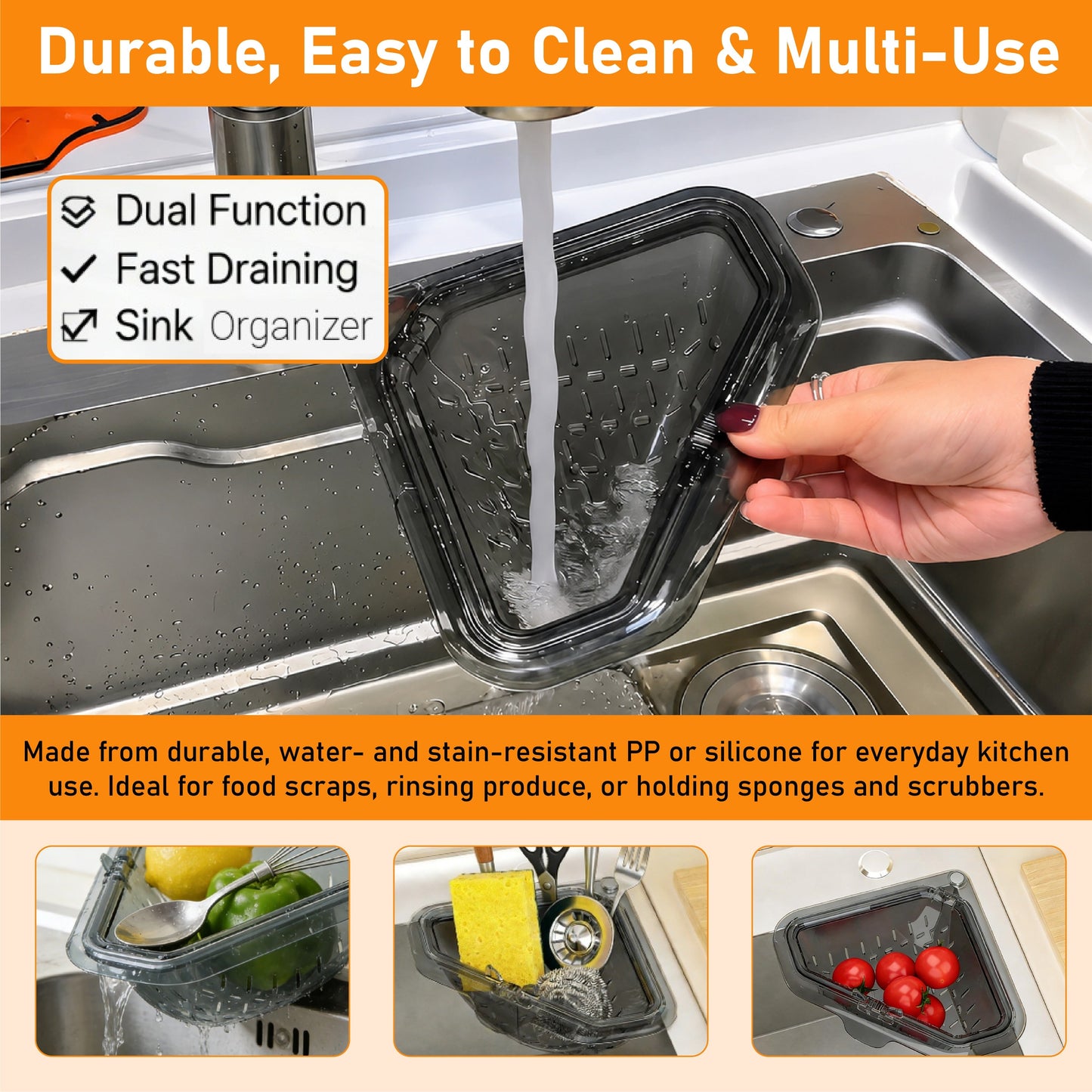 HiFiveGo™ TwistDrain Magnetic Triangle Sink Strainer