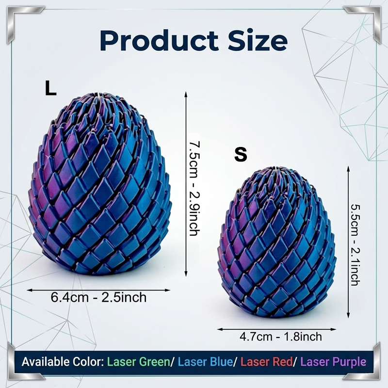 HiFiveGo™ TwistScale 3D Print Dragon Egg Fidget Toy