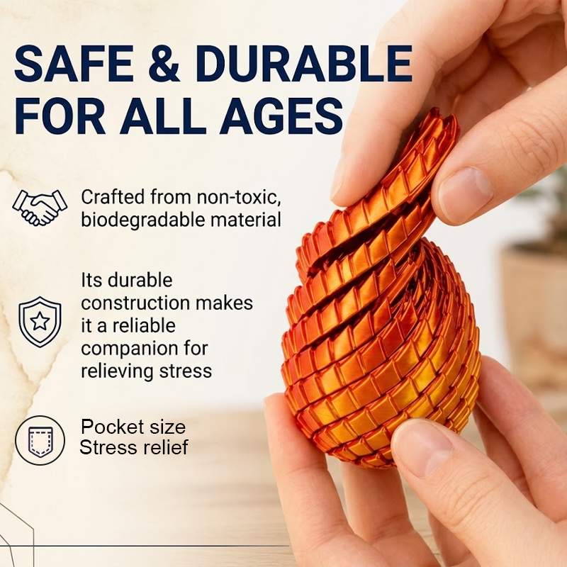 HiFiveGo™ TwistScale 3D Print Dragon Egg Fidget Toy