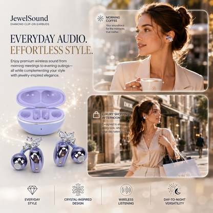 HiFiveGo™ JewelSound Diamond Clip-On Earbuds