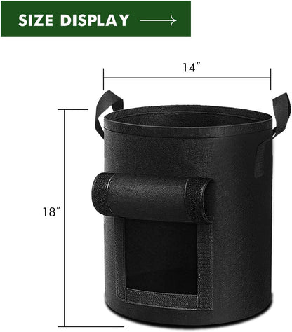 HandyFidgetGround™ Thick Fabric Planting Bags with Window