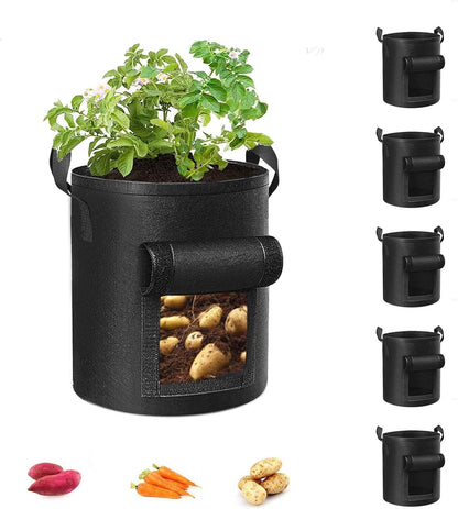 HandyFidgetGround™ Thick Fabric Planting Bags with Window