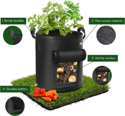 HandyFidgetGround™ Thick Fabric Planting Bags with Window